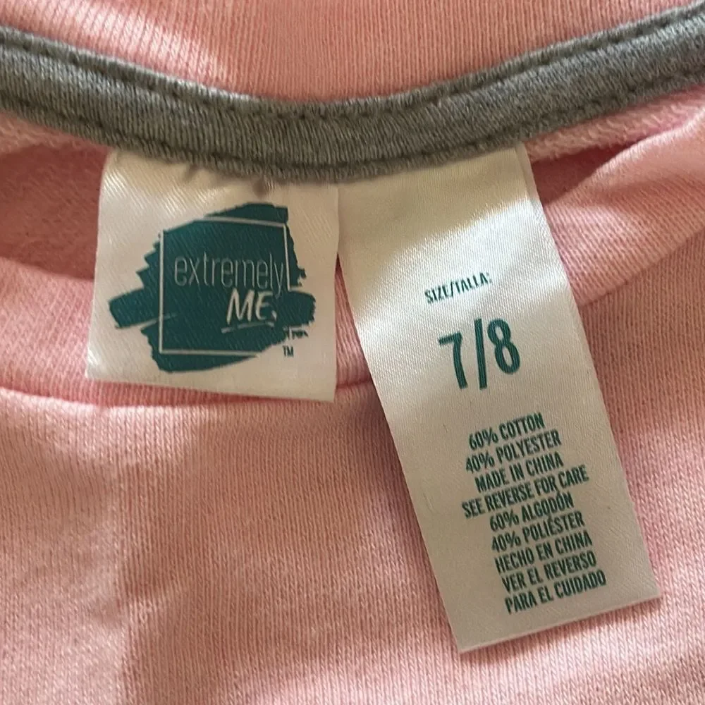 Extremely Me Girls Unicorn Sweatshirt Pink/Gray Size 7/8 Reverse Sequin